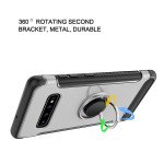 Wholesale Galaxy S10+ (Plus) 360 Rotating Ring Stand Hybrid Case with Metal Plate (Silver)